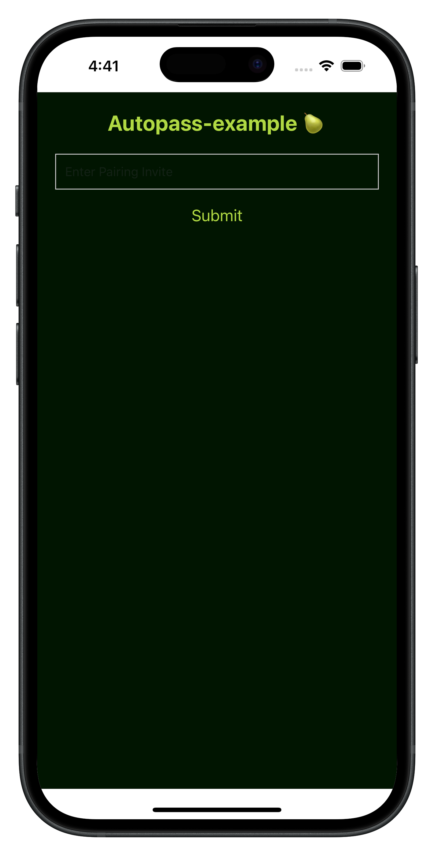 Autopass mobile app running on iOS